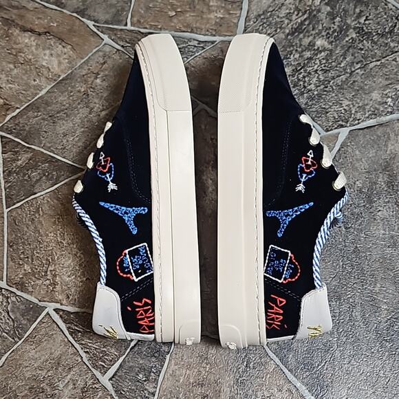 New in Box Soludos Navy Paris Platform Sneakers Sz 8 - Picture 7 of 12